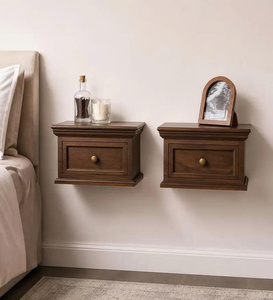 Wood Wall Mount Storage Box With <b>Drawer</b> Traditional Design For Living Room Home Furniture - Product Image 3