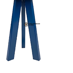 Modern Blue Iron Metal <b>Stool</b> with Angled Legs Round Top Contemporary Industrial Side <b>Stool</b> Designer Accent Seating for Home Cafe - Product Image 4