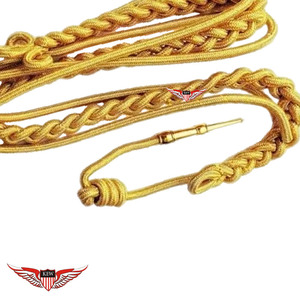 Golden <b>Braided</b> Aiguillette Shoulder Aiguillette <b>Cord</b> Citation With Brass Tip Gold Dress Shoulder <b>Cord</b> - Product Image 2