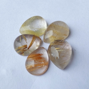 Cabochon en forme de poire, taille MM, Rutile doré naturel, pierre précieuse de haute qualité pour la fabrication de bijoux, toutes tailles - Product Image 2