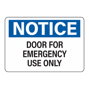 Panneau de sécurité pour porte Brady à usage d'urgence uniquement, pour la gestion du trafic intérieur et extérieur - Product Image 1