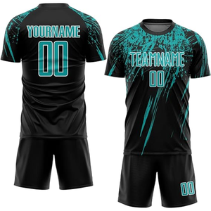 Equipación de fútbol de club europeo, diseño minimalista en azul marino y dorado, camiseta de fútbol premium, ligera, de secado rápido, lista para incluir patrocinadores. - Product Image 1