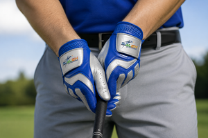 Custom Royal Blue <b>Silver</b> Golf <b>Gloves</b> Premium Synthetic Leather Breathable Grip Performance Sports <b>Gloves</b> OEM ODM Wholesale RTS - Product Image 3