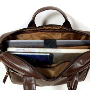 Frequent Travel Needs Genuine Leather Casual Laptop <b>Bag</b> Offering Easy Access Storage for Devices and <b>Documents</b> - Product Image 5