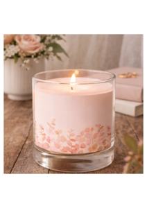 Luxury Handmade Eco-Friendly Non-Toxic Botanical Scented Candle Clean Burn Smokeless Clear Glass Jar Floral Artwork Home - Product Image 1