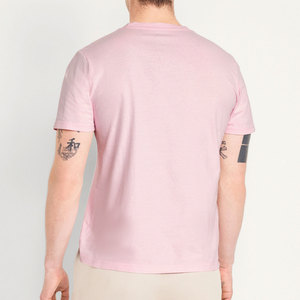 T-shirt uni rose clair 100 % coton 180 GSM respirant, coupe décontractée, manches courtes, personnalisable, vente en gros - Product Image 5