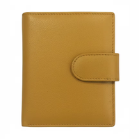 WRIZA Dompet Lipat Dua Kulit Asli Wanita Premium Warna Kuning Mustard dengan Kantong Koin dan RFID Blocking |   Pesta Kartu Kredit Kompak