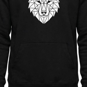 Sudadera con Capucha Unisex NEXTEX con Estampado Geométrico de Lobo, Sudadera con Bolsillo Canguro y Cordón Ajustable, Estilo Urbano - Product Image 4