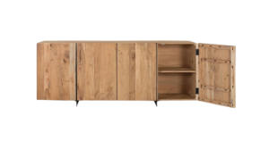 ตู้ไซด์บอร์ดบุฟเฟ่ต์ไม้กระถินณรงค์คุณภาพสูง ดีไซน์อุตสาหกรรมทันสมัย สำหรับห้องนั่งเล่นสไตล์ฟาร์มเฮาส์ - Product Image 3