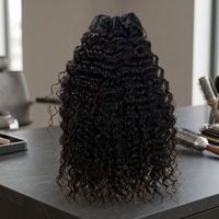 Extensions de cheveux humains naturels noirs, ondulés, double trame, vierges bruts, cuticules alignées, vente en gros pour revendeurs