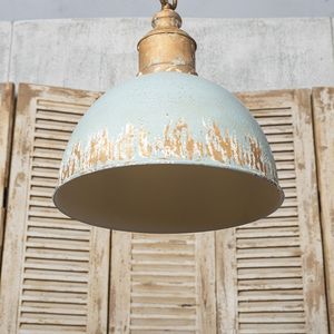 Luce a sospensione blu retrò elegante lampadario per interni di casa ambiente accogliente e sofisticato - Product Image 5