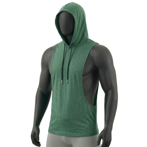 HYPEN SPORTS Unisex 100% Cotton Anti-Pilling <b>Vintage</b> Knitted Tie-Dyed Hooded <b>Tank</b> <b>Top</b> Custom Vest Fitness Wear Breathable Front - Product Image 5