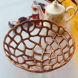 Modern Gold Metal <b>Mesh</b> Fruit <b>Basket</b> Luxury Openwork Decorative Bowl for Kitchen Countertop & Dining Table <b>Storage</b> Organizer - Product Image 6