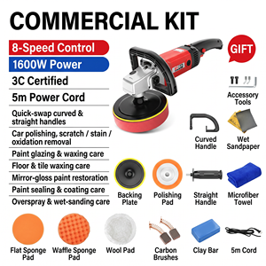 1600W 7" Electric Car Polisher, 8-Speed Variable Buffer & Rotary Polishing Machine for Auto Detailing, <b>Scratch</b> Repair, Waxing - Product Image 1