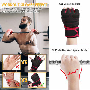 <b>Half</b> Finger Training Gloves Wrist Support Gym Fitness Cycling Weightlifting Fishing Breathable Spandex Hand Grips Non <b>Slip</b> - Product Image 5