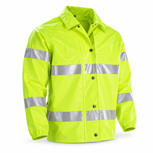 Chaqueta de Seguridad Reflectante de Alta Visibilidad, Ropa de Trabajo Impermeable con Cierre de Presión Frontal, Marca Personalizada de Alta Visibilidad, Logotipo Súper Personalizado - Product Image 6