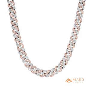 Moissanite Cuban Link <b>Chain</b> Necklace Rose Gold Plated <b>Iced</b> <b>Out</b> Hip Hop <b>Chain</b> for Men Women Engagement Anniversary Luxury Jewelry - Product Image 1