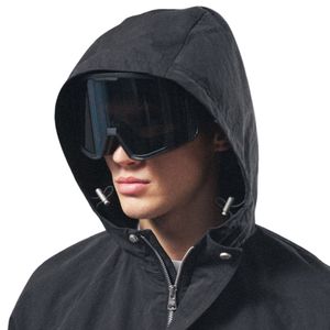 Chaqueta Cortavientos Ripstop para Hombre, Ligera, con Capucha y Puños Elásticos, Ropa Deportiva para Exteriores, Chaqueta de Moda en Negro - Product Image 3