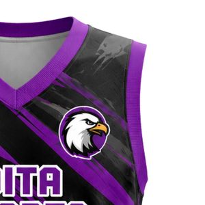 Camiseta de Baloncesto Morada y Negra para Hombre, Sin Mangas, Uniforme de Equipo, Rendimiento Atlético, Transpirable, para Entrenamiento y Partidos Deportivos - Product Image 6