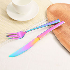 Collection de Couverts en Acier Inoxydable Brillant à Manche Large Iridescent pour Mariage – Vente en Gros - Product Image 3