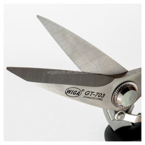 กรรไกรอเนกประสงค์ใบมีดสั้นขอบหยักสแตนเลส 7 นิ้ว รุ่น WIGA GT-703 พร้อมด้ามจับโลหะสำหรับงาน DIY - Product Image 2