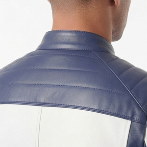 <b>Men's</b> <b>Leather</b> Zip Up Biker <b>Jacket</b> Custom Design PU Cowhide Motorcycle <b>Jacket</b> <b>Men</b> Stand Collar <b>Leather</b> Biker <b>Jackets</b> - Product Image 5