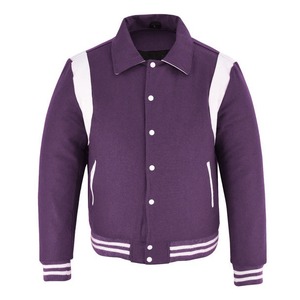 2026 TOPEAK SPORTS OEM <b>Purple</b> 100% Wool Cotton Lining Eco-Friendly Windproof Breathable Winter Heated Front Logo <b>Varsity</b> <b>Jacket</b> - Product Image 6