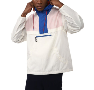 <b>Men's</b> Windproof Color Blocking Hooded <b>Half</b>-<b>Zip</b> <b>Jacket</b> Casual Lightweight Polyester Spring Outerwear - Product Image 5