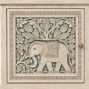 Best Quality Luxury Traditional European Mango Wood <b>TV</b> <b>Stand</b> Cabinet Eco-Friendly Hand Carved Elephant Design Farmhouse Hotel - Product Image 4