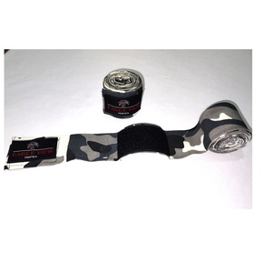 Bandages de boxe et de Muay Thai gris respirants et durables en coton-nylon de 4,5 m x 5 cm pour la protection des poignets - Product Image 1