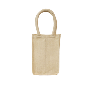 Eco-Friendly Eco Natural Jute 2 Bottle Wine <b>Tote</b> <b>Bag</b> <b>Clear</b> Front Transparent Window Padded Handle Gift Carrier Wholesale - Product Image 5