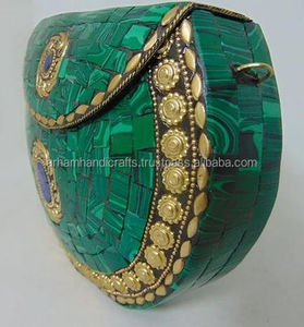 ARTESANÍA DE LUJO Bolso redondo Bolso de mano Playa Mosaico Metal para damas para bodas Aniversario Eventos Bolsos de noche - Product Image 2