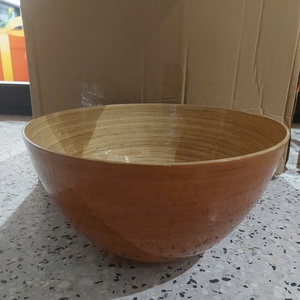 Ensaladera impresionante superventas de alta calidad mayorista, cuenco de bambú hilado hecho a mano para hacer ensaladas, frutero - Product Image 3
