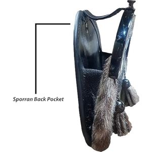 Sporrans écossais en cuir véritable sur mesure pour uniforme de fanfare, style celtique des Highlands, avec fourrure de lapin - Product Image 4