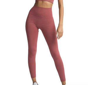 Pantalones de Yoga para Mujer, Cintura Alta, Efecto Levanta Glúteos, Elásticos, Largos hasta el Tobillo, Spandex/Poliéster, Sin Costuras, Secado Rápido - Product Image 1