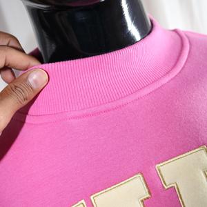 CHI O Hooded Velour Half Zip Sweatshirt 100% Cotton Applique Embroidery Winter Digital Printing Oversized Fit Men's <b>Waterproof</b> - Product Image 6