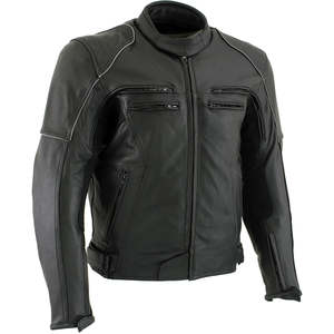 Vestes en cuir pour hommes de style décontracté d'hiver, fabriquées par Furat Leathers, col montant, fermeture éclair. - Product Image 4