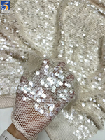 Tissu en maille transparente à paillettes de 9 mm, YX1547, 350 GSM, grand format, pour vêtements de mode féminine