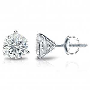 Sparkly Round Cut Solitaire <b>Stud</b> Earrings For Unisex 6MM Each Moissanite 925 <b>Silver</b> for Women's Party Occasion Gift For Partner - Product Image 2
