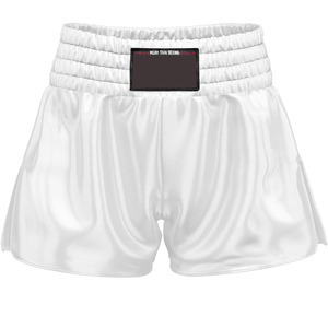 Pantalones Cortos de Muay Thai, Color Amarillo Neón, Satinados, Transpirables, de Secado Rápido, con Cintura Elástica y Aberturas Laterales, Unisex, para Artes Marciales - Product Image 2