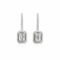 Pendientes de Aro con Diamantes Cultivados en Laboratorio con Certificación IGI, Plata de Ley 925, Oro Sólido de 10K, 14K, 18K, Joyería Fina