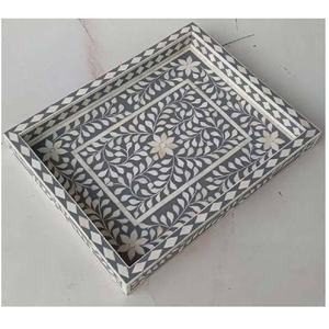 Nueva Bandeja Decorativa con Incrustaciones de Hueso, Diseño de Ladrillo, Elegante y Práctica para Servir - Product Image 5