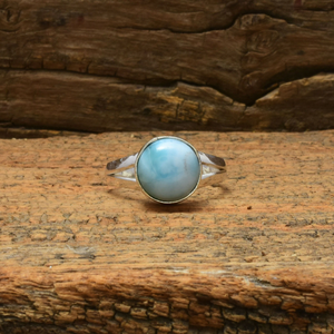 Natural Larimar <b>Ring</b> 925 Sterling Silver Handmade Blue Gemstone <b>Ring</b> Ocean Inspired Jewelry Boho <b>Statement</b> <b>Ring</b> for Her - Product Image 1