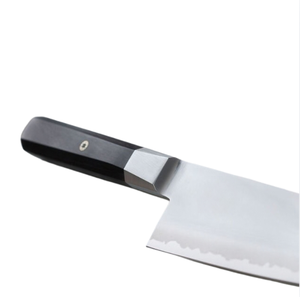 Ensemble de couteaux de cuisine marron foncé avec manches noirs, lames argentées et ciseaux de cuisine argentés pour trancher, hacher et préparer les aliments - Product Image 3
