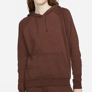 Sweat à capuche polaire à manches longues en toile de coton délavée à l'acide de haute qualité, personnalisable OEM, pour femme, avec badge avant et logo personnalisé - Product Image 1