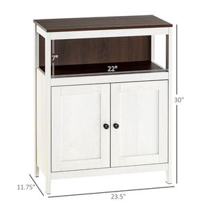 White and Walnut Bathroom Storage Cabinet Elegant Furniture for Your Bath Space - Product Image 4