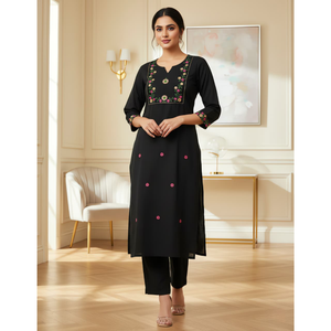 Ensemble traditionnel indien pour femmes en coton naturel, 2 pièces, pour occasions spéciales, taille M-3XL - Product Image 1