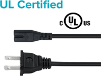 Câble d'alimentation CA C7 à 2 broches en forme de 8 pour TV, Xbox, PS3, PS4, PS5, homologué ETL, 1,8 m, cordon d'alimentation IEC C7 pour haut-parleur multimédia