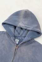 Sweat à capuche zippé oversize pour homme, couleur unie, en coton French Terry, décontracté, respirant, avec poche avant et logo