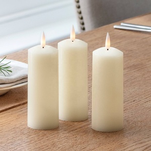 Pure Paraffin Wax Custom Brand Label Scented Thick White <b>Pillar</b> <b>Candles</b>-Handmade for Christmas & Easter to Enhance Wellbeing - Product Image 1